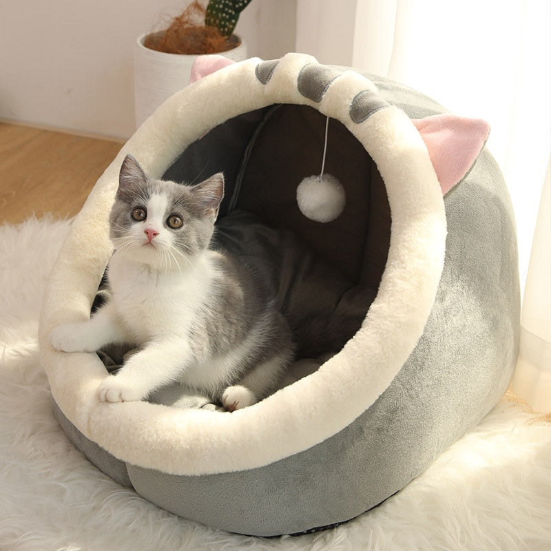 PetsSet®️ Süßes Katzen- und Hundebett, warmer Haustierkorb, gemütlich, Haustierliegekissen, Haustierhaus