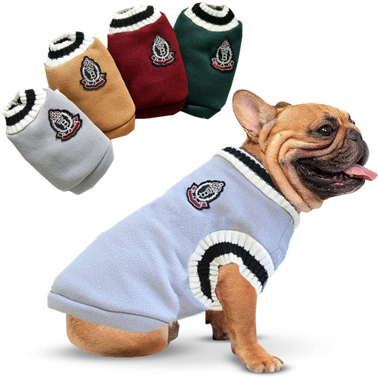 PetsSet®️ Dogs And Cats Sweater College Style V-neck